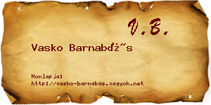 Vasko Barnabás névjegykártya